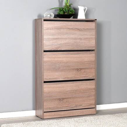 Flat Duo 3 Katlı Geniş Ayakkabılık-Latte 73x119x26 cm (GxYxD) - 3