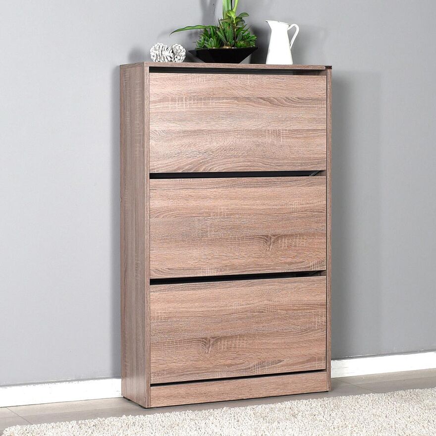 Flat Duo 3 Katlı Geniş Ayakkabılık-Latte 73x119x26 cm (GxYxD) - 3