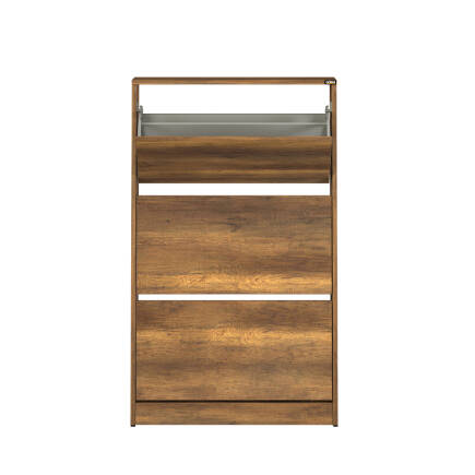 Flat Duo 3 Katlı Geniş Ayakkabılık - Oslo Ceviz 73x119x26 cm - 4