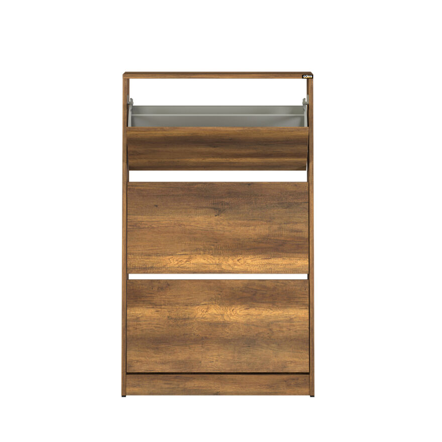 Flat Duo 3 Katlı Geniş Ayakkabılık - Oslo Ceviz 73x119x26 cm - 4
