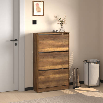 Flat Duo 3 Katlı Geniş Ayakkabılık - Oslo Ceviz 73x119x26 cm - 7