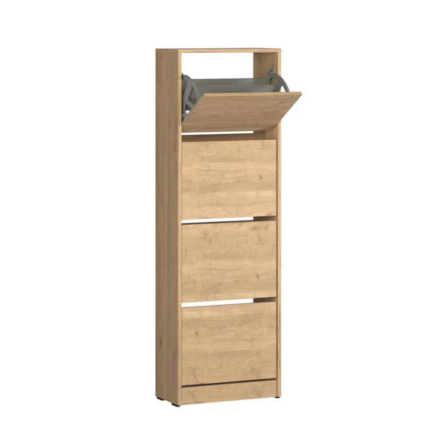 Flat Duo 4 Katlı Ayakkabılık - Florida Meşe 51x157x26 cm - 2