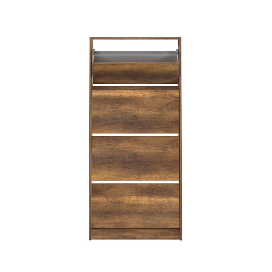 Flat Duo 4 Katlı Geniş Ayakkabılık - Koyu Ceviz (Oslo Ceviz) 73x157x26 cm - 3