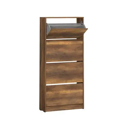 Flat Duo 4 Katlı Geniş Ayakkabılık - Koyu Ceviz (Oslo Ceviz) 73x157x26 cm - 2