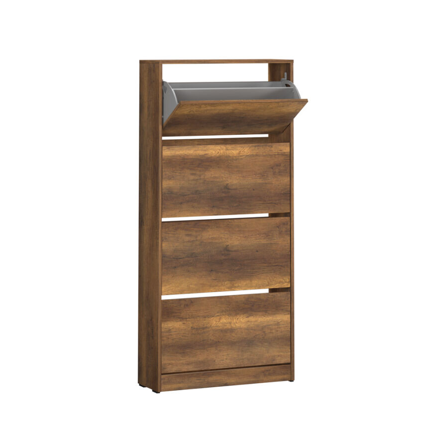 Flat Duo 4 Katlı Geniş Ayakkabılık - Koyu Ceviz (Oslo Ceviz) 73x157x26 cm - 2