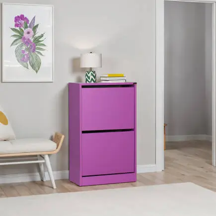 Flat Duo 2 Katlı Ayakkabılık Mor 51x84x26 cm (GxYxD) - 2