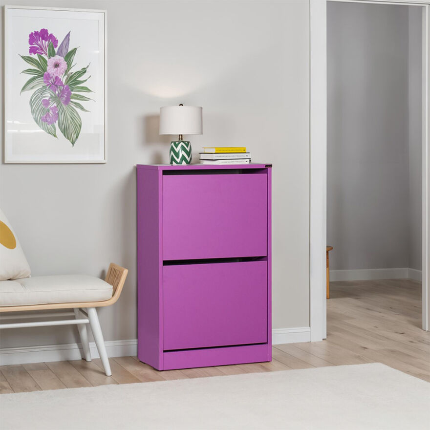 Flat Duo 2 Katlı Ayakkabılık Mor 51x84x26 cm (GxYxD) - 2
