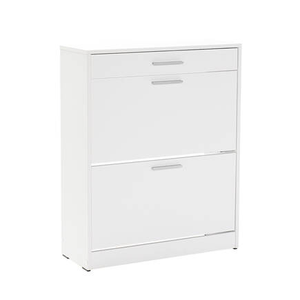 Flat Duo 2 Katlı Çekmeceli Ayakkabılık-Mat Lake Beyaz 75x92x29 cm (GxYxD) - 3