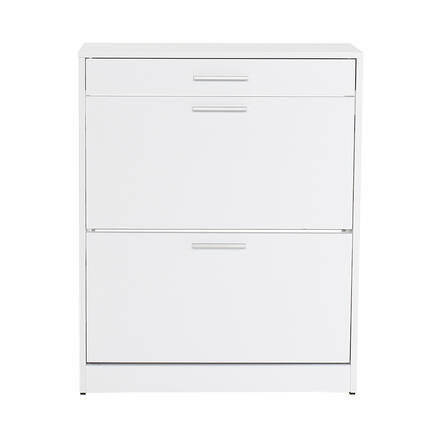 Flat Duo 2 Katlı Çekmeceli Ayakkabılık-Mat Lake Beyaz 75x92x29 cm (GxYxD) - 2