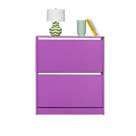 Flat Duo 2 Katlı Geniş Ayakkabılık-Mor 73x84x26 cm (GxYxD) - 4