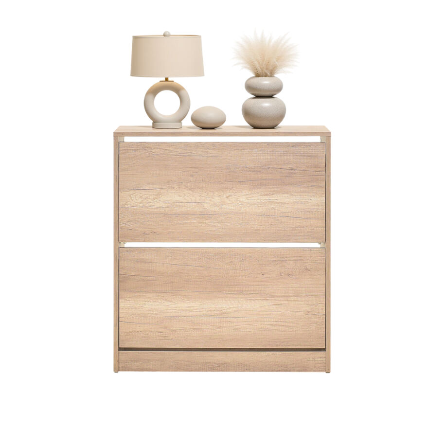 Flat Duo 2 Katlı Geniş Ayakkabılık-Açık Ceviz(Tori) 73x84x26 cm (GxYxD) - 4