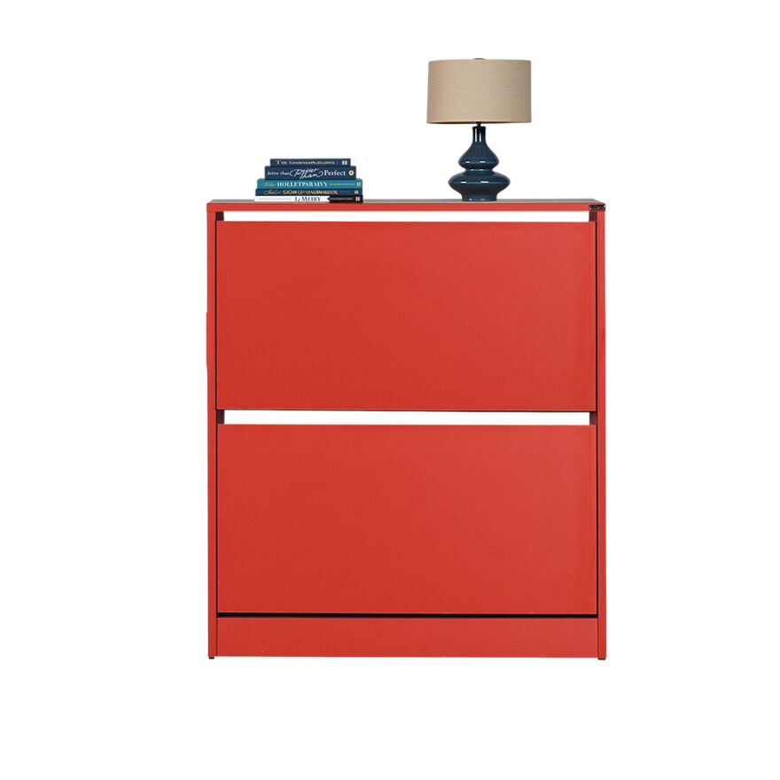 Flat Duo 2 Katlı Geniş Ayakkabılık-Kırmızı 73x84x26 cm (GxYxD) - 4