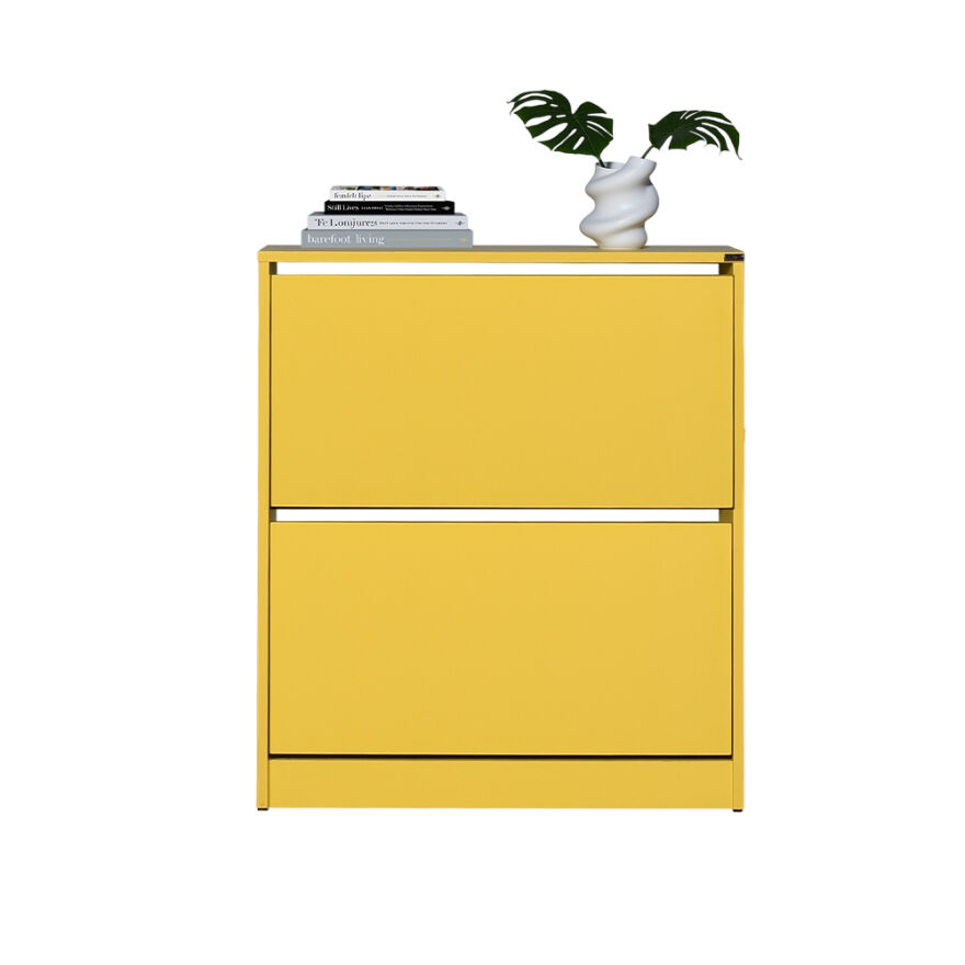 Flat Duo 2 Katlı Geniş Ayakkabılık-Sarı 73x84x26 cm (GxYxD) - 4
