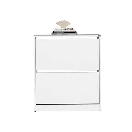 Flat Duo 2 Katlı Geniş Ayakkabılık-Mat Beyaz 73x84x26 cm (GxYxD) - 3