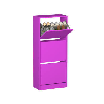 Flat Duo 3 Katlı Ayakkabılık-Mor 51x119x26 cm (GxYxD) - 2