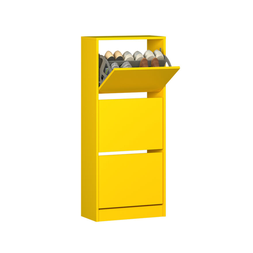 Flat Duo 3 Katlı Ayakkabılık-Sarı 51x119x26 cm (GxYxD) - 3