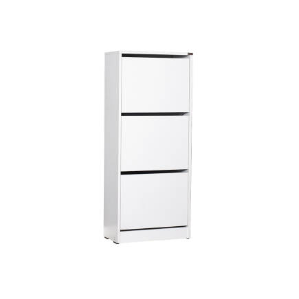 Flat Duo 3 Katlı Ayakkabılık-Mat Beyaz 51x119x26 cm (GxYxD) - 2