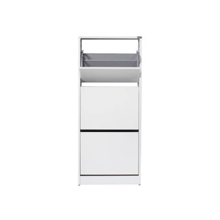 Flat Duo 3 Katlı Ayakkabılık-Mat Beyaz 51x119x26 cm (GxYxD) - 3