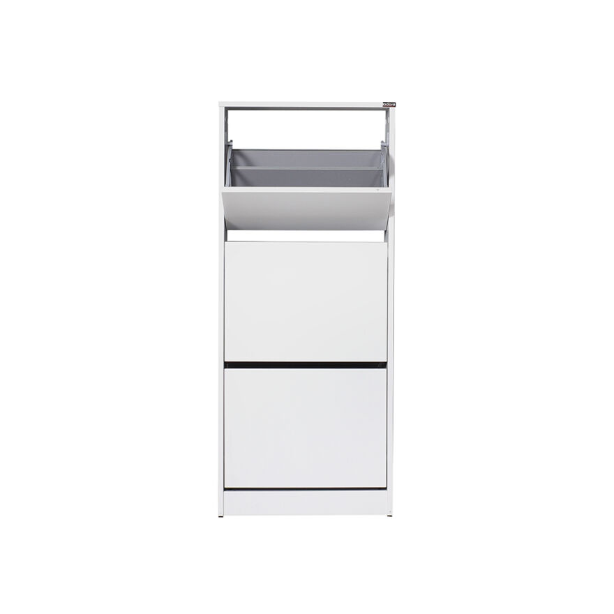 Flat Duo 3 Katlı Ayakkabılık-Mat Beyaz 51x119x26 cm (GxYxD) - 3