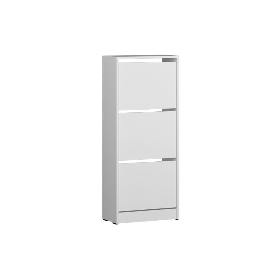 Flat Duo 3 Katlı Ayakkabılık-Mat Beyaz 51x119x26 cm (GxYxD) - 3