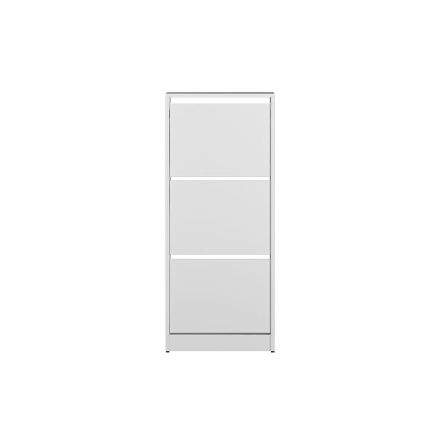 Flat Duo 3 Katlı Ayakkabılık-Mat Beyaz 51x119x26 cm (GxYxD) - 5