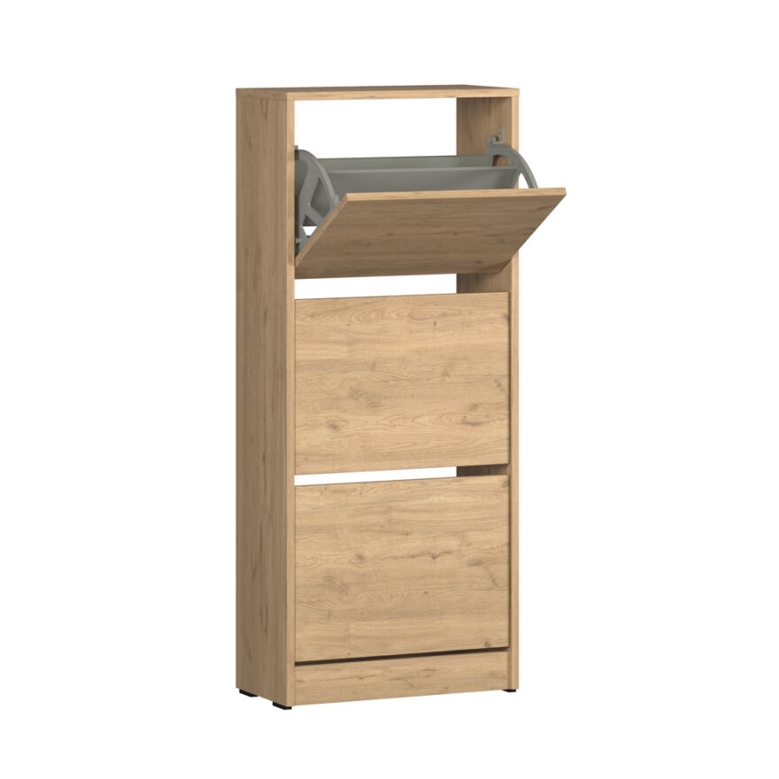 Flat Duo 3 Katlı Ayakkabılık - Florida Meşe 51x119x26 cm - 4