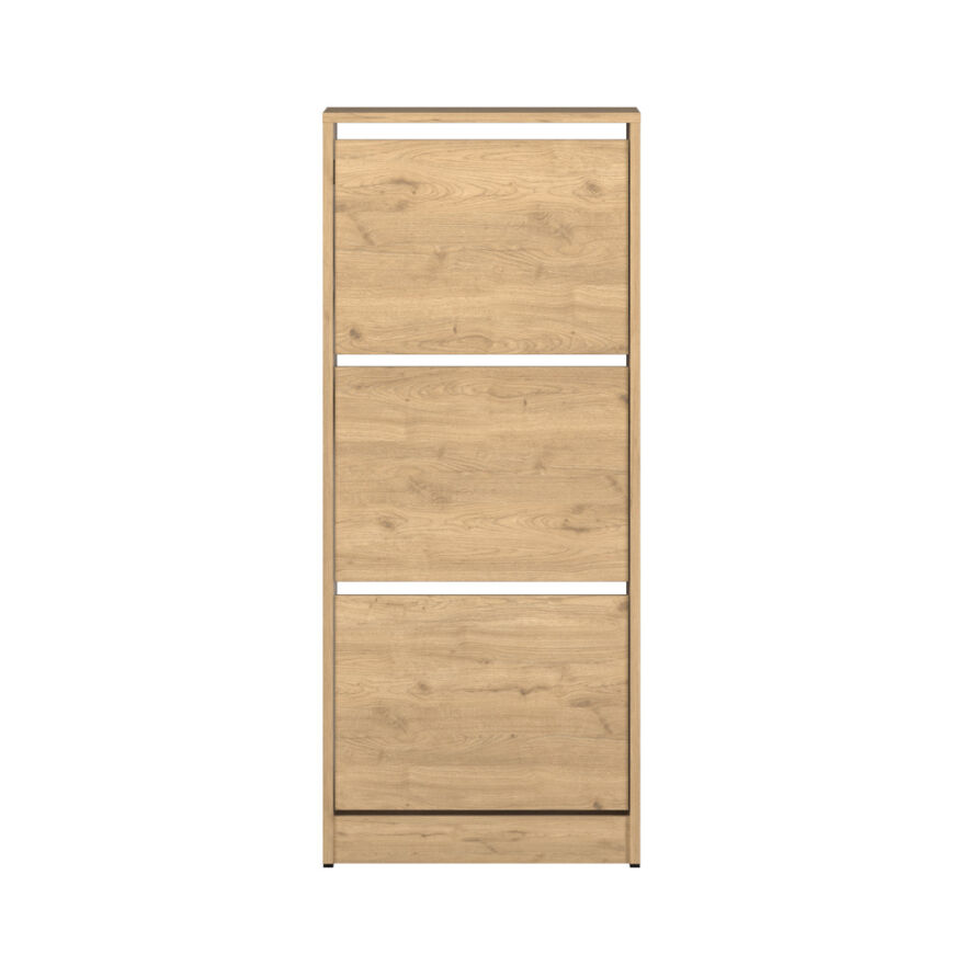 Flat Duo 3 Katlı Ayakkabılık - Florida Meşe 51x119x26 cm - 2
