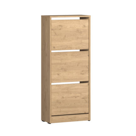 Flat Duo 3 Katlı Ayakkabılık - Florida Meşe 51x119x26 cm 