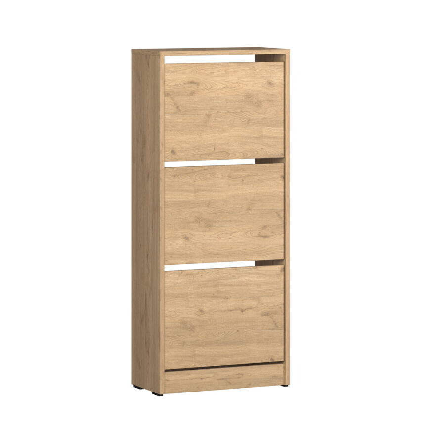 Flat Duo 3 Katlı Ayakkabılık - Florida Meşe 51x119x26 cm - 1