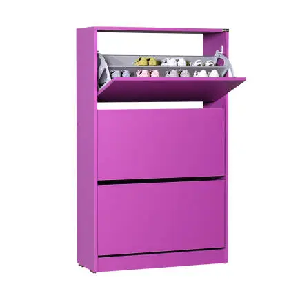 Flat Duo 3 Katlı Geniş Ayakkabılık-Mor 73x119x26 cm (GxYxD) - 3