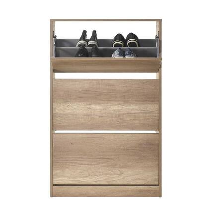 Flat Duo 3 Katlı Geniş Ayakkabılık-Açık Ceviz(Tori) 73x119x26 cm (GxYxD) - 6