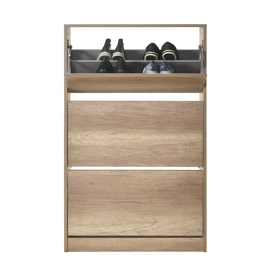Flat Duo 3 Katlı Geniş Ayakkabılık-Açık Ceviz(Tori) 73x119x26 cm (GxYxD) - 6