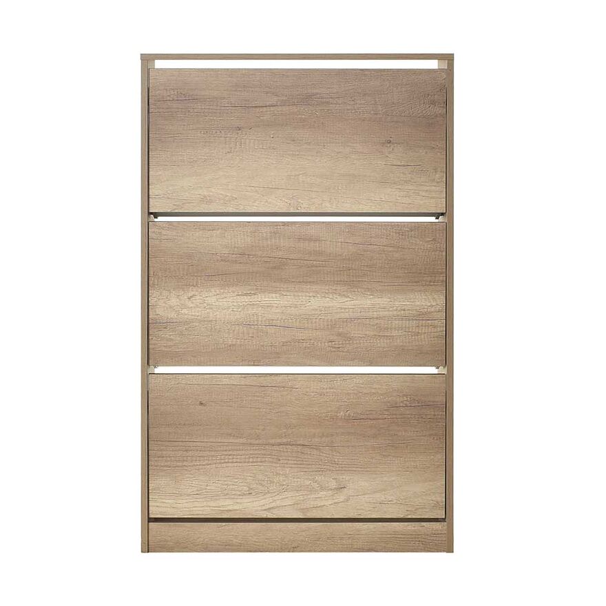 Flat Duo 3 Katlı Geniş Ayakkabılık-Açık Ceviz(Tori) 73x119x26 cm (GxYxD) - 4