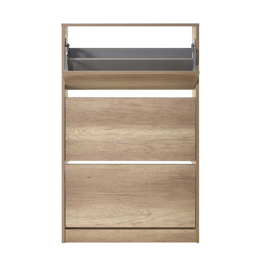 Flat Duo 3 Katlı Geniş Ayakkabılık-Açık Ceviz(Tori) 73x119x26 cm (GxYxD) - 5