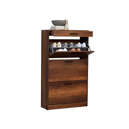 Flat Duo 3 Katlı Çekmeceli Ayakkabılık-Koyu Ceviz(Oslo Ceviz) 75x128x29 cm (GxYxD) - 7