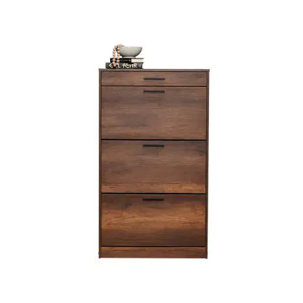 Flat Duo 3 Katlı Çekmeceli Ayakkabılık-Koyu Ceviz(Oslo Ceviz) 75x128x29 cm (GxYxD) - 5