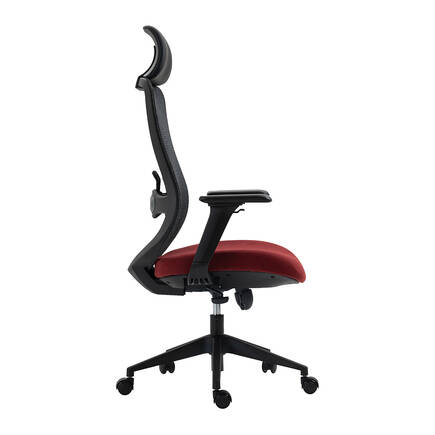 Flex Yönetici ve Ofis Koltuğu-File Kumaş-Koyu Kırmızı 66,5x124,5-134,5x56 cm (GxYxD) - 3