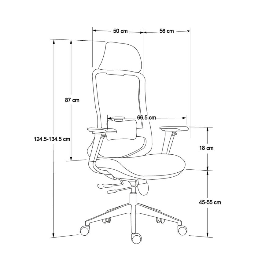 Flex Yönetici ve Ofis Koltuğu-File Kumaş-Koyu Kırmızı 66,5x124,5-134,5x56 cm (GxYxD) - 5