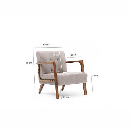 Form Berjer - Krem 69x80x83 cm - 8
