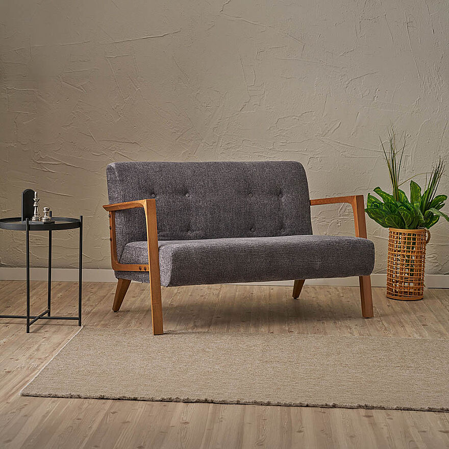 Form İkili Koltuk - Antrasit 114x80x83 cm - 1