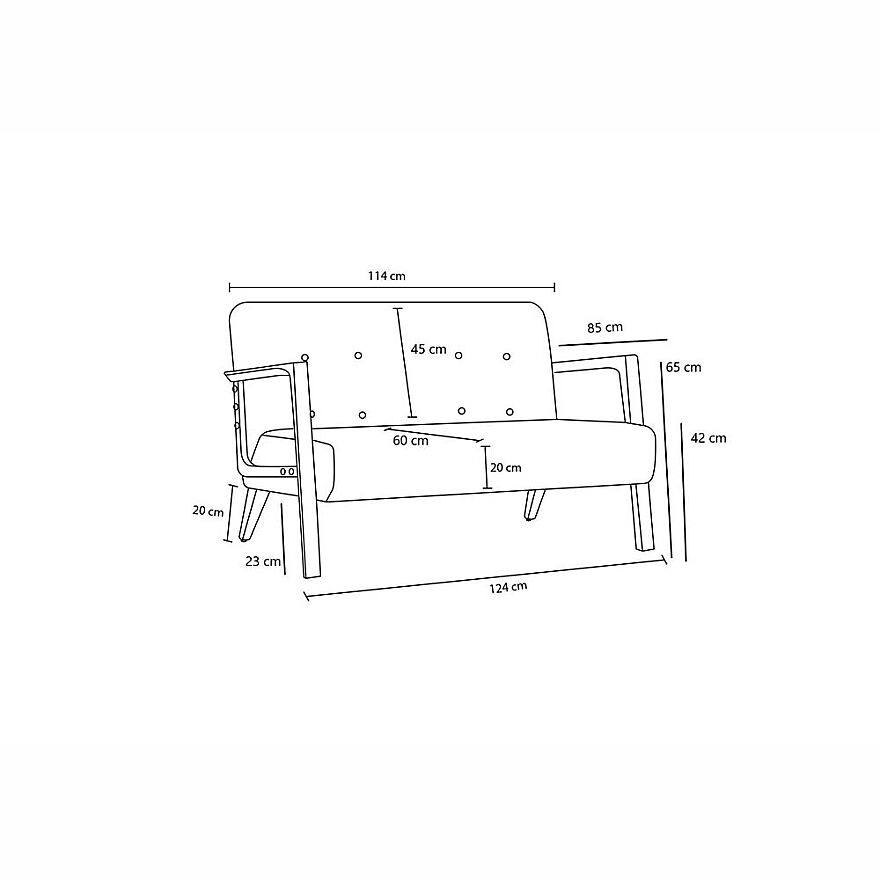 Form İkili Koltuk - Krem 114x80x83 cm - 6