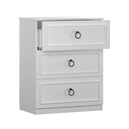 Hampton 3 Çekmeceli Şifonyer-Mat Beyaz 72x93x44 cm (GxYxD) - 5