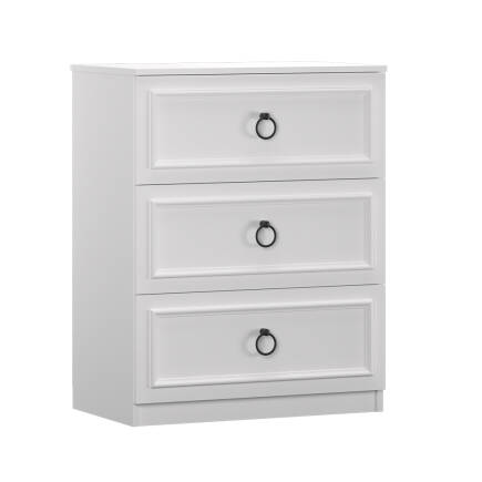 Hampton 3 Çekmeceli Şifonyer-Mat Beyaz 72x93x44 cm (GxYxD) - 4