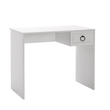 Hampton Çekmeceli Çalışma Masası-Mat Beyaz 90x75x51 cm (GxYxD) - Adore Mobilya
