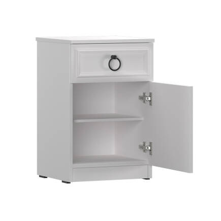 Hampton Çekmeceli Kapaklı Komodin-Mat Beyaz 40x63x38 cm (GxYxD) - 7