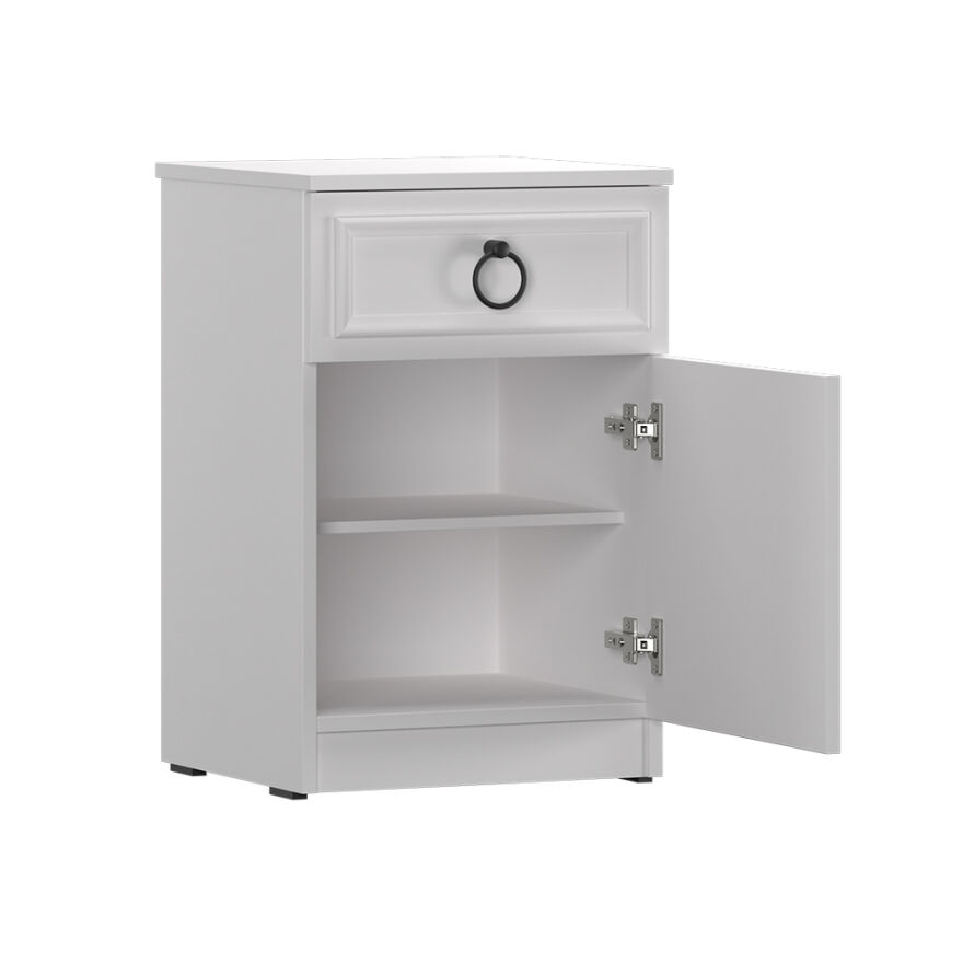 Hampton Çekmeceli Kapaklı Komodin-Mat Beyaz 40x63x38 cm (GxYxD) - 7