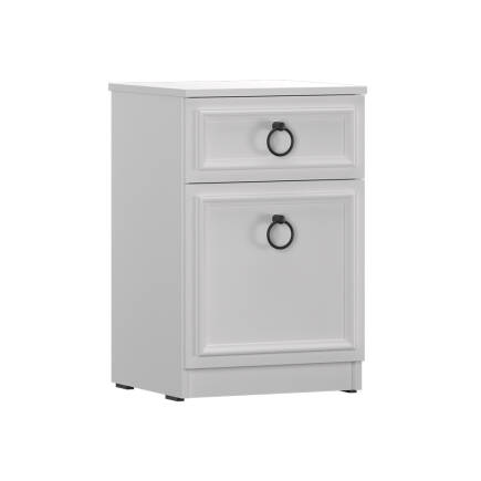 Hampton Çekmeceli Kapaklı Komodin-Mat Beyaz 40x63x38 cm (GxYxD) - 6