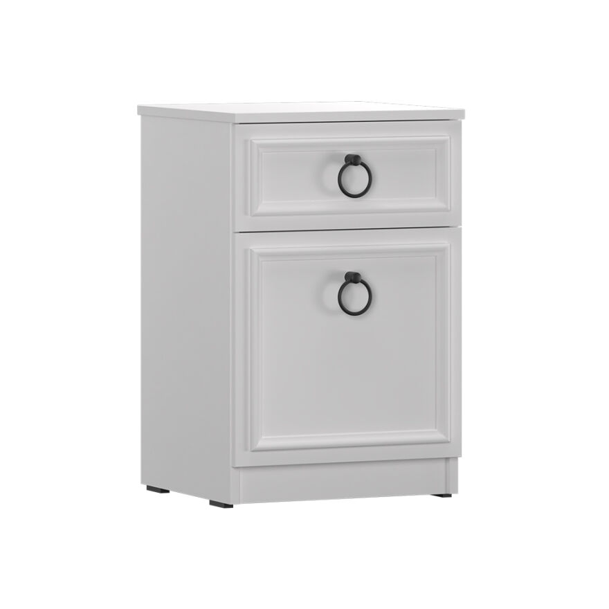 Hampton Çekmeceli Kapaklı Komodin-Mat Beyaz 40x63x38 cm (GxYxD) - 6