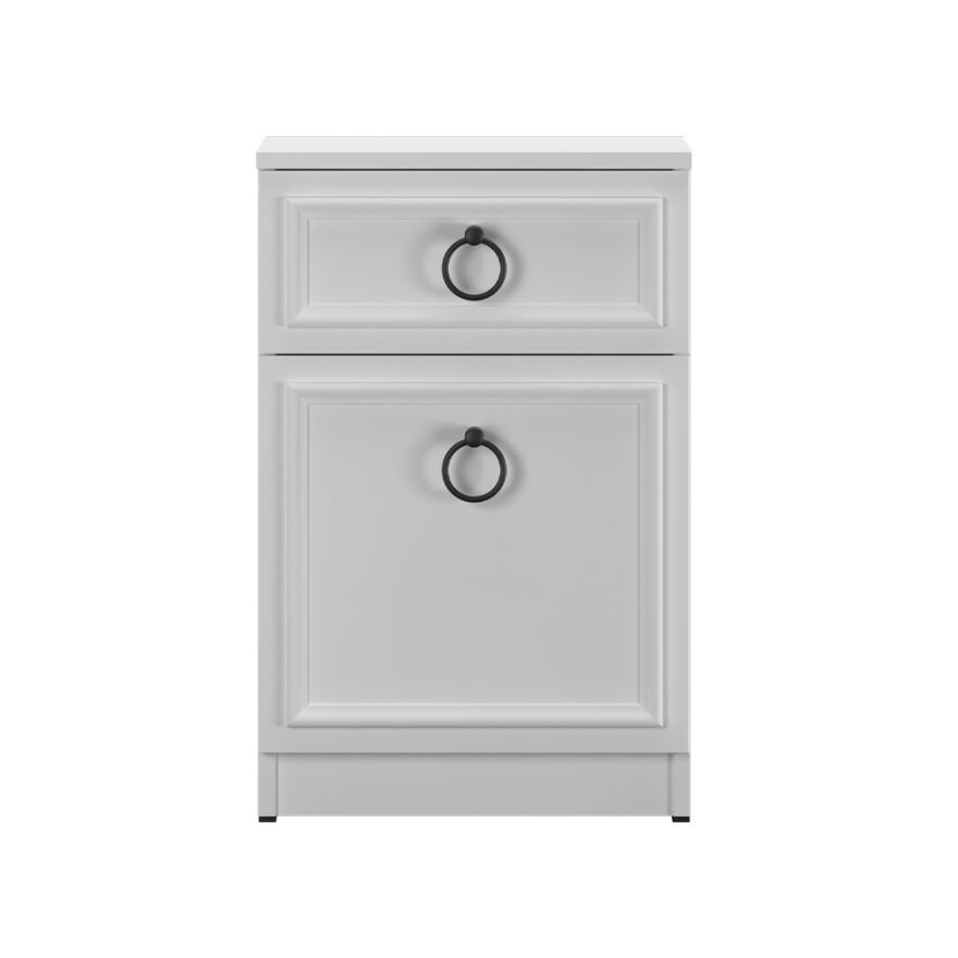 Hampton Çekmeceli Kapaklı Komodin-Mat Beyaz 40x63x38 cm (GxYxD) - 8