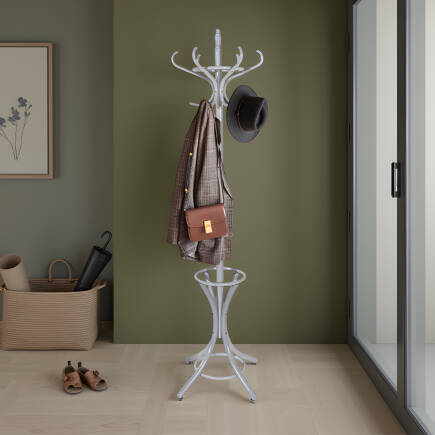 Handy Mate Dorya 12li Ahşap Askılık-Mat Gri 51x185x51 cm 